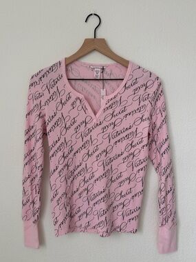 Victoria's Secret Women's.  Thermal Long Jane Pajama Top. Xs Long Sleeve. NWT